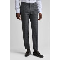 Zion Charcoal Text Check Slim Trousers 44R