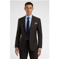 Regular Fit Brown Birdseye Jacket 46R