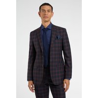 Regular Fit Burgundy Check Jacket 50R