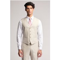 Turner Slim Fit Stone Sharkskin Waistcoat 48R