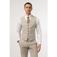 Putty Check Slim Fit Waistcoat 42R