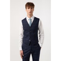 Windowpane Check Slim Fit Waistcoat 36R