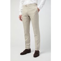 Tailored Fit Stone Linen Trousers Nude 44R