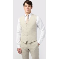 Tailored Fit Stone Linen Waistcoat Nude 46R