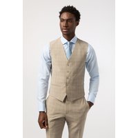 Stone Check Tailored Fit Waistcoat Nude 46R