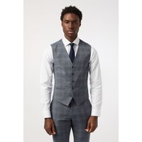 Tailored Fit Seafoam Check Waistcoat 40R