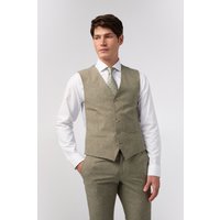 Slim Fit Sage Linen Waistcoat 44R
