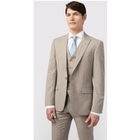 Tailored Fit Italian Oatmeal Check Jacket Beige 40R