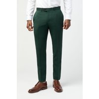 Tailored Fit Italian Super 100" s Bottle Green Twill Trousers 38R