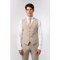 Stone Chalkstripe Performance Tailored Fit Waistcoat Nude 48R