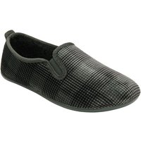 Lotus Men's 'Enrique' Check-Print Full Slippers in Grey | Size: 9