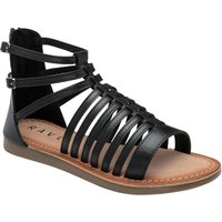 Ravel Women's 'Etton' Leather Flat Strappy Sandals in Black | Size: 6