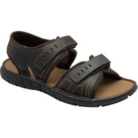 Dunlop Men's 'Fergus' Leather Two-Strap Sandals in Brown | Size: 10