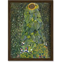 Artery8 Gustav Klimt The Sunflower 1907 Old Master Painting Artwork Framed Wall Art Print A4 in Brown