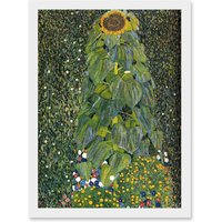 Artery8 Gustav Klimt The Sunflower 1907 Old Master Painting Artwork Framed Wall Art Print A4 in White