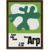 Artery8 Advert Exhibition Kunsthalle Switzerland Cultural Hans Arp Dada Surrealism Artwork Framed Wall Art Print A4 in Brown