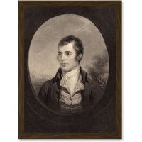 Artery8 Walker Cousins Nasmyth British Robert Burns Scottish Bard Poet Artwork Framed Wall Art Print A4 in Brown