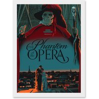 Artery8 Film Movie Paris Skull Laemmle Phantom Opera Musical Artwork Framed Wall Art Print A4 in White