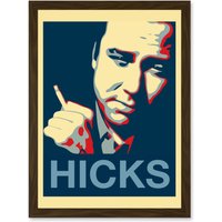 Artery8 Painting Comedy Hero William Melvin Bill Hicks Hope Style Artwork Framed Wall Art Print A4 in Brown