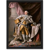 Artery8 Painting Portrait Ramsay King George III England Hanover Artwork Framed Wall Art Print A4 in Black