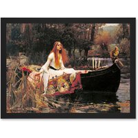 Artery8 John William Waterhouse The Lady Of Shalott Painting 1888 Artwork Framed Wall Art Print A4 in Black