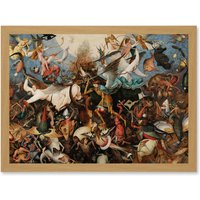 Artery8 Pieter Bruegel The Elder The Fall Of The Rebel Angels Painting Artwork Framed Wall Art Print A4 in Light Oak