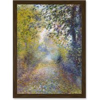 Artery8 Renoir In The Woods Painting Landscape Artwork Framed Wall Art Print A4 in Brown