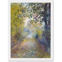 Artery8 Renoir In The Woods Painting Landscape Artwork Framed Wall Art Print A4 in White