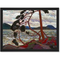 Artery8 Tom Thomson The West Wind Algonquin Park Painting Artwork Framed Wall Art Print A4 in Black