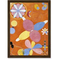 Artery8 Hilma Af Klint Group IV No 4 Ten Largest Asbtract Artwork Framed Wall Art Print A4 in Brown