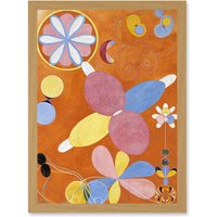 Artery8 Hilma Af Klint Group IV No 4 Ten Largest Asbtract Artwork Framed Wall Art Print A4 in Light Oak