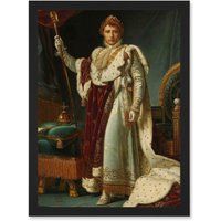 Artery8 Gerard Portrait Emperor Napoleon I Bonaparte France Artwork Framed Wall Art Print A4 in Black