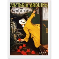 Artery8 Cappiello 1922 Advert Coffee Espresso Victoria Arduino Artwork Framed Wall Art Print A4 in White