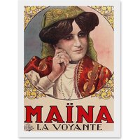 Artery8 Galice 1930 Advert Maina Seer Voyante Monica Apartment Friends Artwork Framed Wall Art Print A4 in White