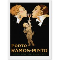 Artery8 Vincent Deco Ad Ramos Pinto Port Monica Apartment Friends Artwork Framed Wall Art Print A4 in White