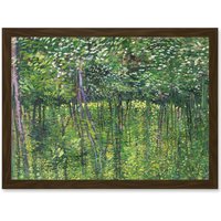Artery8 Vincent Van Gogh Trees & Undergrowth Painting Artwork Framed Wall Art Print A4 in Brown