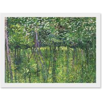 Artery8 Vincent Van Gogh Trees & Undergrowth Painting Artwork Framed Wall Art Print A4 in White