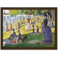 Artery8 Seurat Sunday Afternoon La Grande Jatte Painting Artwork Framed Wall Art Print A4 in Brown