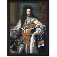 Artery8 Wissing Portrait King William III England Orange Painting Artwork Framed Wall Art Print A4 in Black