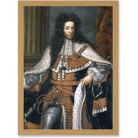 Artery8 Wissing Portrait King William III England Orange Painting Artwork Framed Wall Art Print A4 in Light Oak