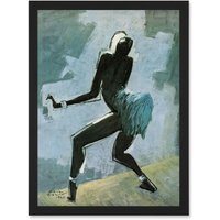Artery8 Colin Dancer Entertainer Josephine Baker Painting Artwork Framed Wall Art Print A4 in Black
