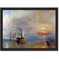 Artery8 Turner The Fighting Temeraire Ship Painting Artwork Framed Wall Art Print A4 in Black