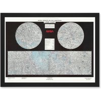 Artery8 Space Nasa 1979 Lunar Chart Moon Map Data Diagram Artwork Framed Wall Art Print A4 in Black