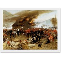 Artery8 De Neuville Defence Rorke's Drift Painting Britain Military Artwork Framed Wall Art Print A4 in White