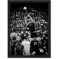 Artery8 Coleman Rugby Union Line Out New Zealand Photo Artwork Framed Wall Art Print A4 in Black