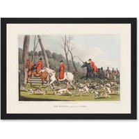 Artery8 John Heaviside Clark Fox Hunting Into Cover Artwork Framed Wall Art Print A4 in Black