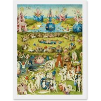 Artery8 Hieronymus Bosch Garden Earthly Delights Painting Artwork Framed Wall Art Print A4 in White