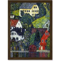 Artery8 Klimt Church In Unterach On Attersee Painting Artwork Framed Wall Art Print A4 in Brown