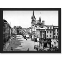 Artery8 Aberdeen Castle Street Scotland Vintage Photo Black White Artwork Framed Wall Art Print A4