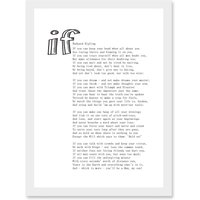 Artery8 Quote Rudyard Kipling If Poetry Poem Artwork Framed Wall Art Print A4 in White